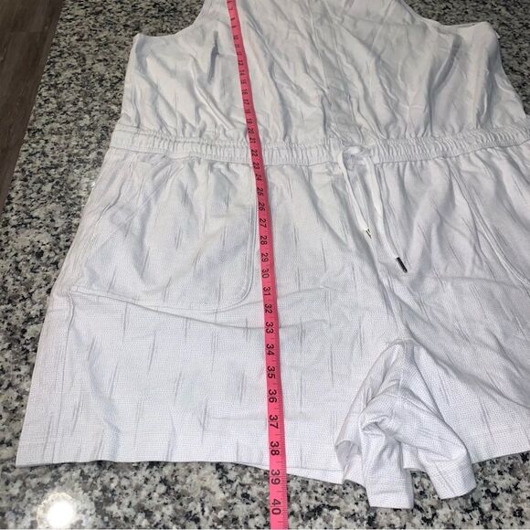 Athleta Farallon Printed Organic Cotton Sleeveless Romper Size 3X White/Gray - Picture 10 of 12